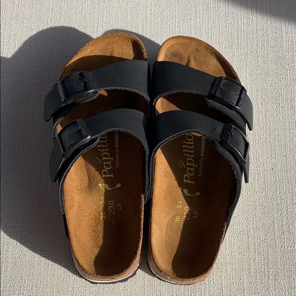 BIRKENSTOCK PAPILLIO Arizona Platform Black/White - Picture 5 of 7